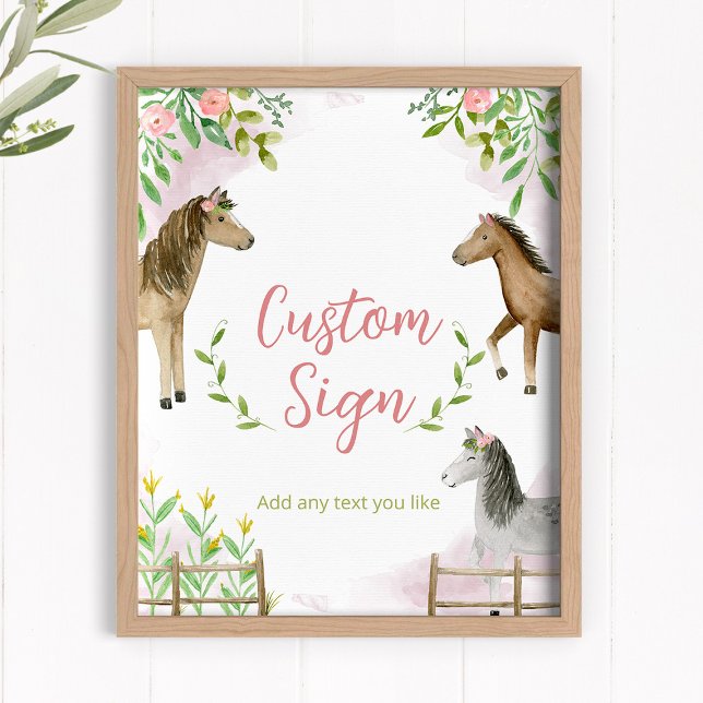 Editable Custom Sign for Horse Birthday Party (Creator Uploaded)