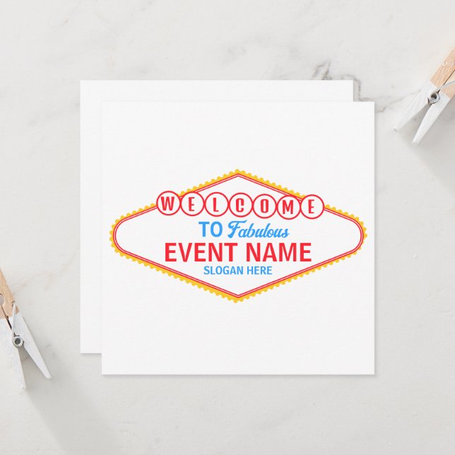 Editable Custom Welcome to Las Vegas Sign Template (Front/Back In Situ)