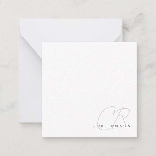 Editable Customizable Modern Minimalist Monogram Card (Front)