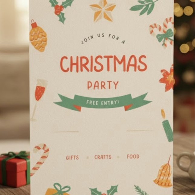 Editable Cute Modern Christmas Party Invitation (Créateur téléchargé)