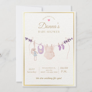Editable Cute Pastel Baby Shower Invitation