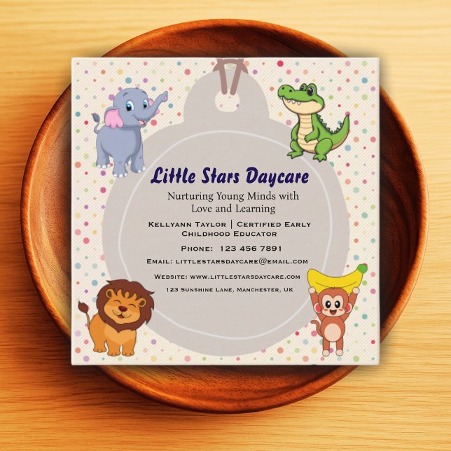 Editable Cute Safari Animals Nursery Card Design  (Creator Uploaded)