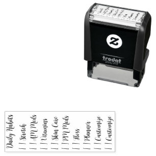 Editable Daily Habit Tracker Self-inking Stamp