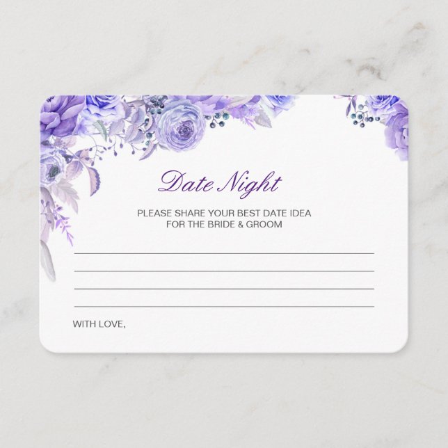 Editable Date Night Idea Bridal Shower Card (Front)