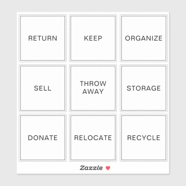 Editable Decluttering labels Home Organization  (Sheet)