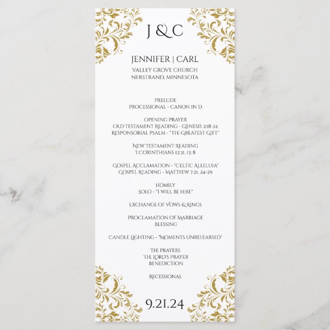 *EDITABLE DESIGN COLOR Nadine Wedding Program-Tea Program (Front)