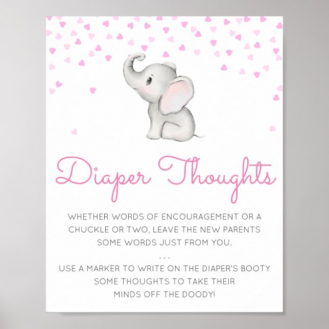 Editable Diaper Thoughts Sign, Late Night Diaper P Poster (Front)