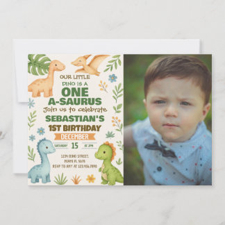 Editable Dino Party Invite with photo