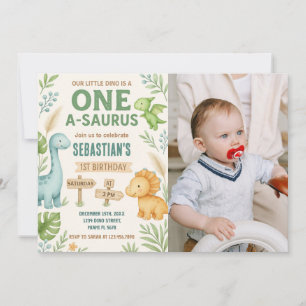 Editable Dino Party Invite with photo