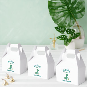 Editable Dinosaur Baby Boy Shower Hatching Soon Favor Box