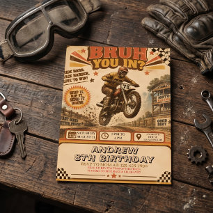 Editable Dirt Bike Birthday  Invitation