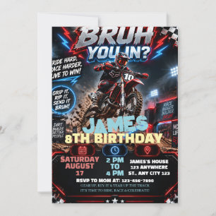 Editable Dirt Bike Birthday  Invitation