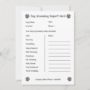 Editable Dog Grooming form pet care services card