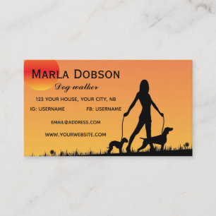 Editable Dog Walker  Business Card