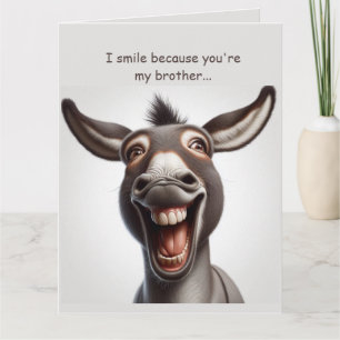 Editable Donkey Laughs Birthday Card