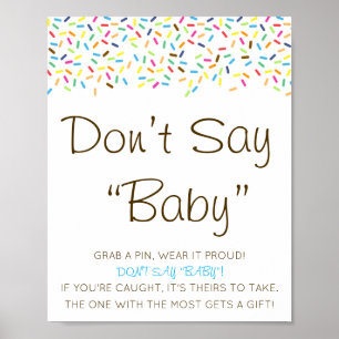 Editable Don't Say Baby Sign, Grab a Pin Poster