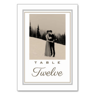 Editable Double Frame Photo Table Number Cards