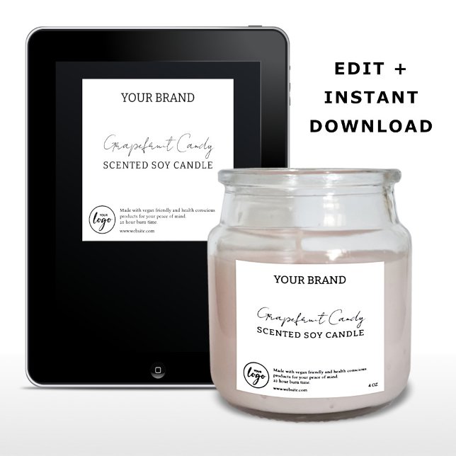 Editable Downloadable Simple Candle Labels Invitation (Creator Uploaded)