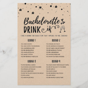 Editable DRINK IF Bachelorette, Hen Party game