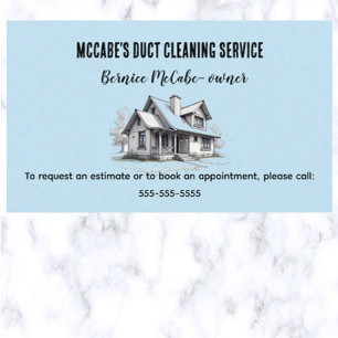 Editable Duct Cleaning Services Business Card