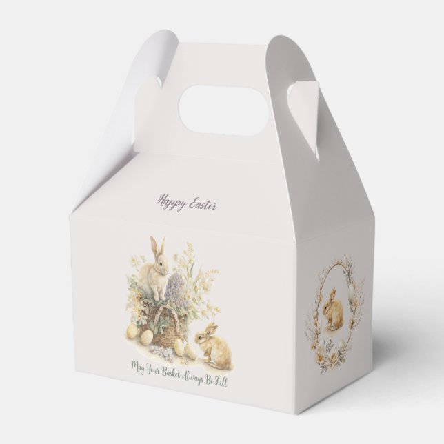 Editable Easter Bunny Favour Box (Front Side)