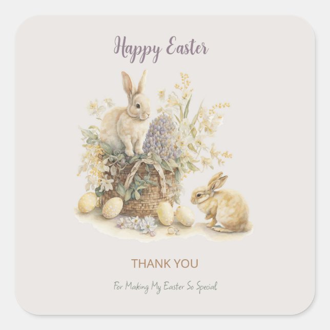 Editable Easter Bunny Sticker (Front)