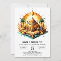 Editable Egyptian Online Pyramids Birthday