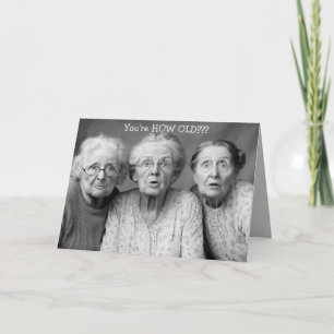 Editable Elderly Funny Birthday Card