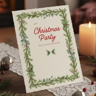 Editable Elegant Christmas Party Invitation