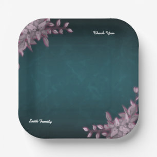 Editable Elegant Floral Paper Plates