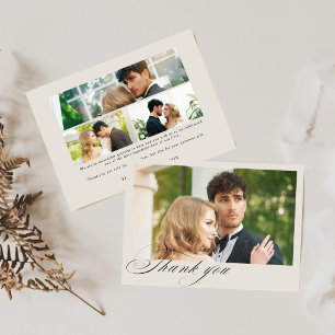 Editable Elegant Photo Collage Thank You Card