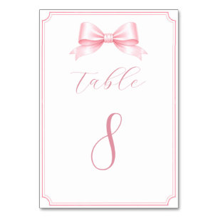 Editable Elegant Pink Bridal Shower Table Numbers