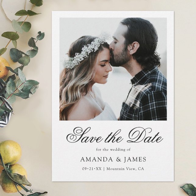 Editable Elegant Wedding Engagement Photo Save The Date (Creator Uploaded)