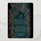 Editable Emerald Flower Wreath Copper Foil Wedding