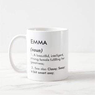 Editable Emma name definition, custom name Coffee Mug