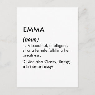 Editable Emma name definition, custom name Postcard
