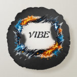 Editable Energy Frame Design – Custom Text  Round Pillow<br><div class="desc">A modern energetic circular design symbolizing flow, balance, and positive energy. This editable template allows you to add your own text inside the circle, making it perfect for personalized products like t-shirts, hoodies, mugs, tote bags, and more. Clean, minimal, and versatile – ideal for spiritual, motivational, or aesthetic branding. Just...</div>