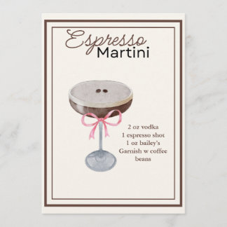 Editable Espresso Martini Recipe Card