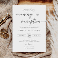 Editable Evening Wedding Reception Party Invitatio