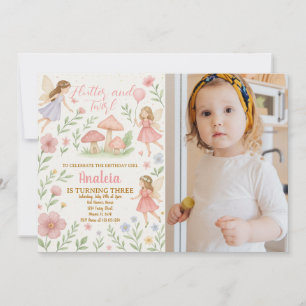 Editable Fairy Garden Invitation d'anniversaire