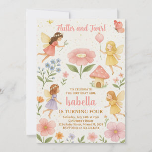 Editable Fairy Garden Invitation d'anniversaire