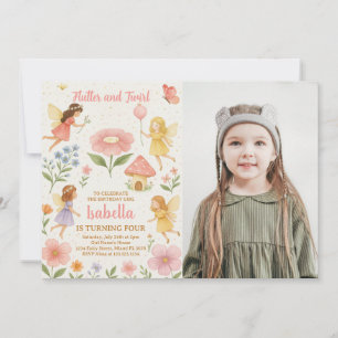Editable Fairy Garden Invitation d'anniversaire