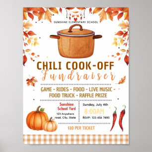 Editable fall chili cook-off fundraiser flyer poster