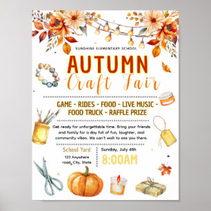 Editable fall craft fair flyer poster