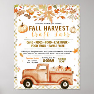 Editable fall harvest craft fair fundraiser flyer poster