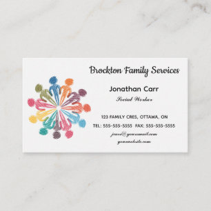 Editable Family Social Worker  Business Card
