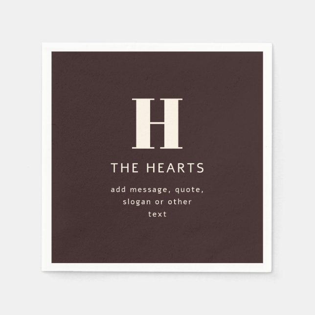 Editable Family Surname or Company Business Name  Napkin (Front)