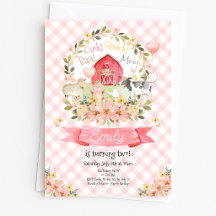 Editable Farm 2nd Birthday Invitation