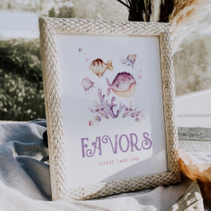 Editable Favours Ocean Party Sign