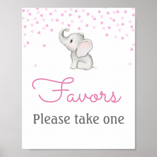 Editable Favours Sign Printed (Front)